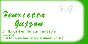 henrietta gujzon business card